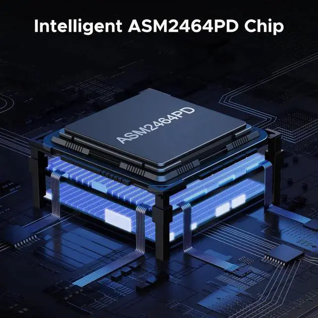 Alt view image 2 of 7 - UGREEN 40Gbps Aluminum M.2 NVMe Enclosure, Double-Sided Cooling Fin, Thunderbolt 4/3 USB4 Compatible for Mac M1/M2