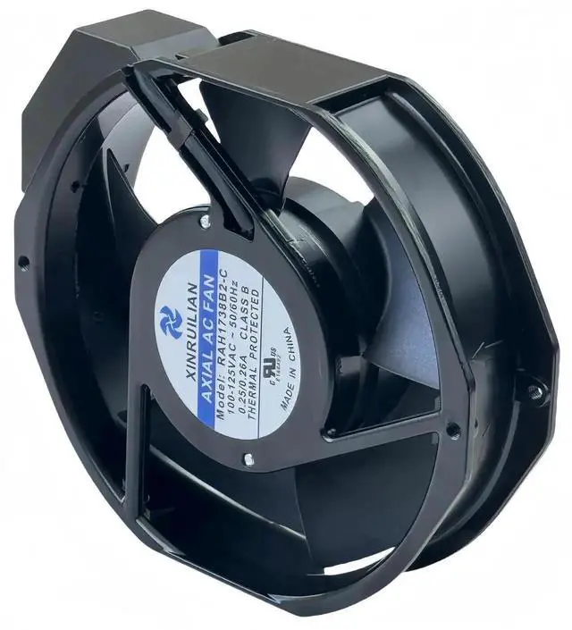 Alt view image 2 of 7 - XINRUILIAN RAH1738B2-C 172×150×38mm Cabinet Cooling Fan, 100-125V AC 2-Pin Industrial Fan