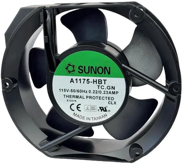 Alt view image 2 of 7 - SUNON A1175-HBT TC.GN Axial Cooling Fan, 172×150×51mm 115V AC 2-Pin Cabinet Fan
