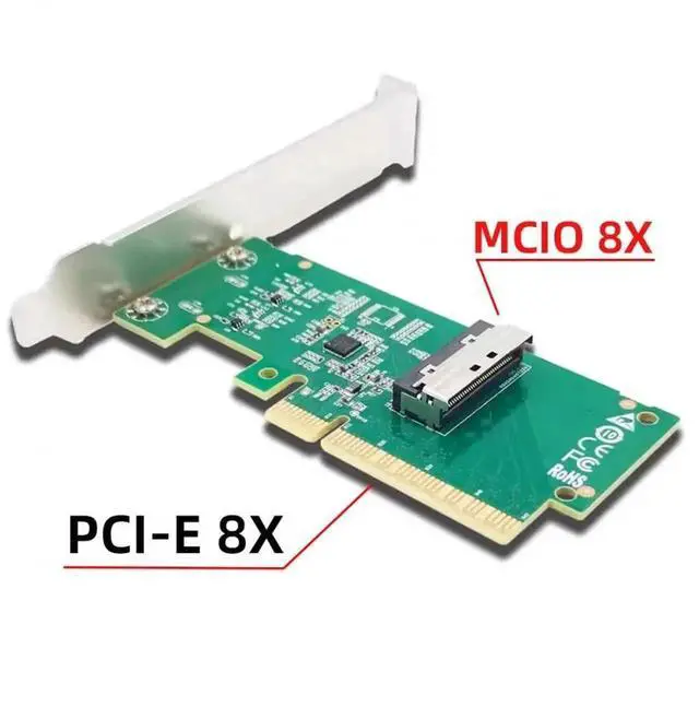 Alt view image 2 of 7 - PCIe 5.0 x8 to MCIO 8i SFF-TA-1016 VROC Adapter Card, Mini Cool Edge IO Converter for Motherboard NVMe SSD and GPU Expansion