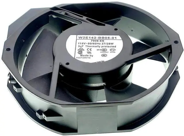 Alt view image 6 of 7 - W2E142-BB05-01 7006ES Replacement Axial Cooling Fan, 115V 27/28W 172×150×38mm 2-Pin Metal Cabinet Fan