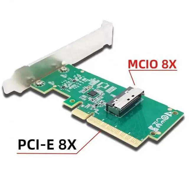 Alt view image 2 of 7 - PCIe 5.0 x8 to MCIO 8i SFF-TA-1016 VROC Adapter Card, Mini Cool Edge IO Converter for Motherboard NVMe SSD & GPU Expansion