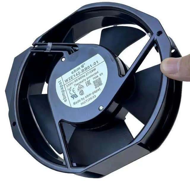 Alt view image 6 of 7 - ebm-papst W2E142-BB01-01 7056ES Replacement Cooling Fan, 230V 27/28W 172×150×38mm High Temp Resistant Metal Axial Fan