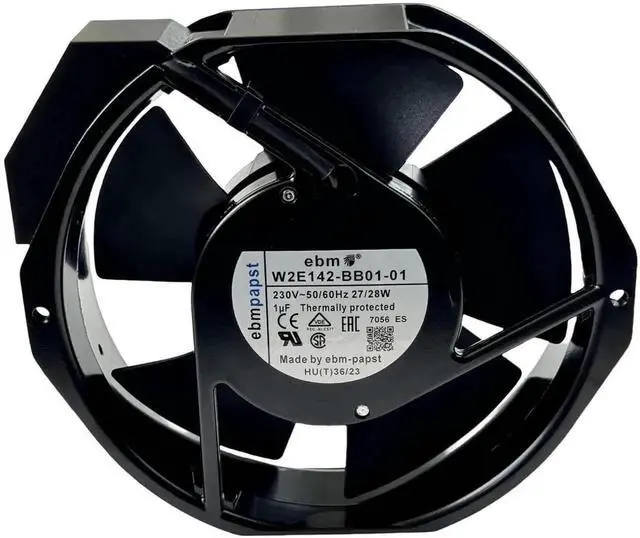 Alt view image 4 of 7 - ebm-papst W2E142-BB01-01 7056ES Replacement Cooling Fan, 230V 27/28W 172×150×38mm High Temp Resistant Metal Axial Fan