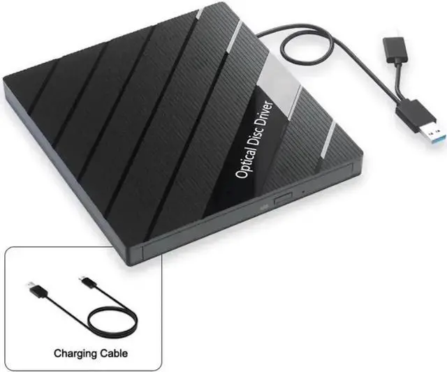 Alt view image 2 of 7 - Portable External Blu-ray Drive, USB3.0 Blu-ray Player Writer Reader with USB Port & SD Card Slot, Supports Blu-ray/DVD/CD RW, Compatible with Windows Mac Linux Laptop Desktop