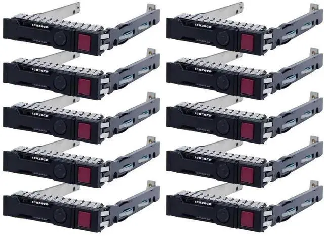 Main image of 10-Pack 2.5" SFF Hard Drive Tray Caddy 651687-001 / 651699-001, Hot-Swap HDD Bracket Compatible with HPE ProLiant Gen8 Gen9 Servers