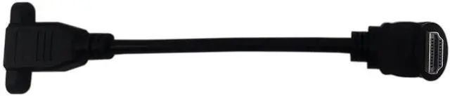 Alt view image 2 of 6 - 15cm/6 Inch Up-Angled HDMI 2.0 Male to Female Panel Mount Extension Cable with Screw Holes, Supports 4K@60Hz 3D, Black
