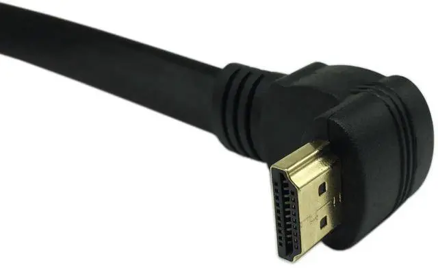 Alt view image 4 of 4 - 1FT Slim Flat HDMI Extension Cable, Standard HDMI A Female to 90° Up Angled HDMI A Male Cord