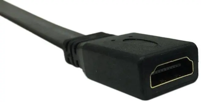 Alt view image 3 of 4 - 1FT Slim Flat HDMI Extension Cable, Standard HDMI A Female to 90° Up Angled HDMI A Male Cord