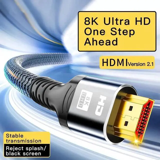 Alt view image 6 of 7 - 5ft Certified Ultra High Speed HDMI 2.1 Cable, 48Gbps, Nylon Braided Aluminum Shell, Supports 8K@60Hz & 4K@240Hz