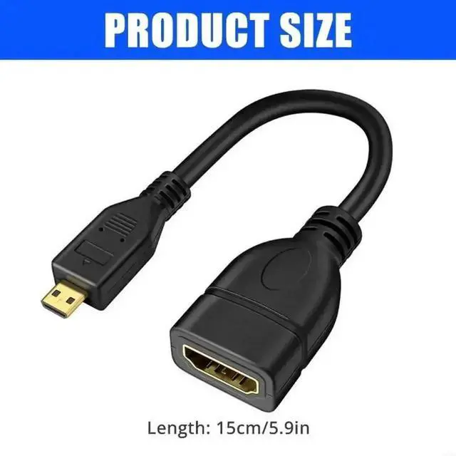 Alt view image 2 of 2 - Micro HDMI Male to HDMI Female Extension Adapter Cable