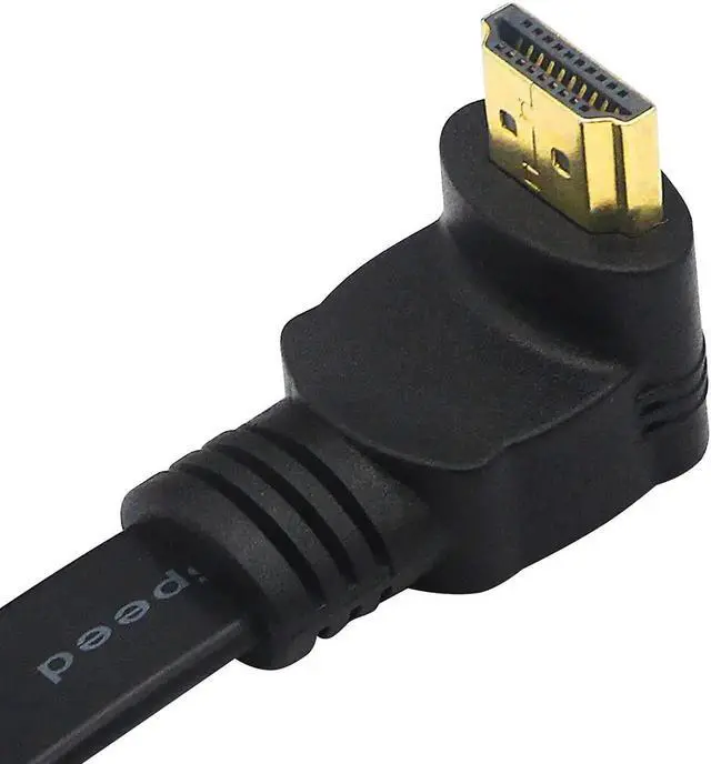 Alt view image 2 of 7 - Lemeng 1FT Flat Slim Down 90 Degree HDMI Type A Male to Male High Speed Cable