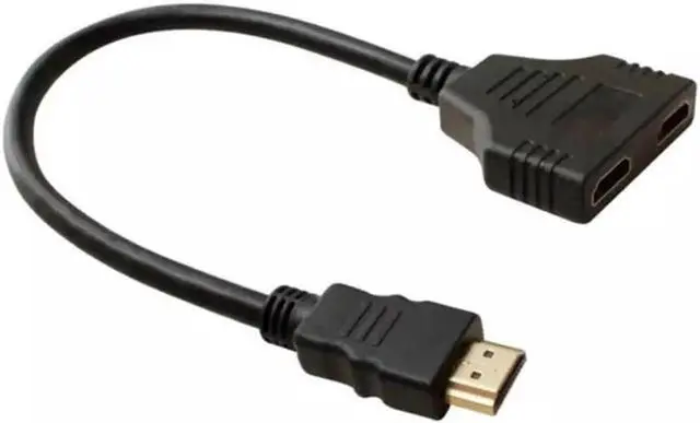 Alt view image 2 of 3 - 1PC HDMI 1.4 Y-Splitter Cable, 1 Male to 2 Female 1 In 2 Out Dual Port Adapter, Support Full HD 1080P