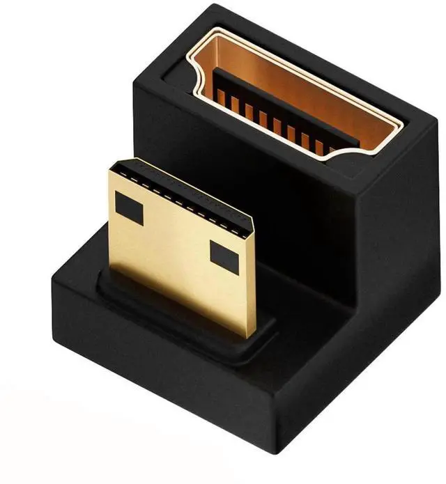 Main image of U-Shaped 360° Down Back Angled Mini HDMI 1.4 Male to HDMI Female Extension Adapter Supports 4K