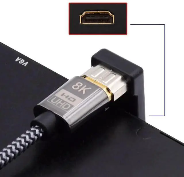 Alt view image 3 of 7 - U-Shaped 360° Down Back Angled HDMI 1.4 Male to Female Extension Adapter, Type-A HDMI Converter Supports 4K HD