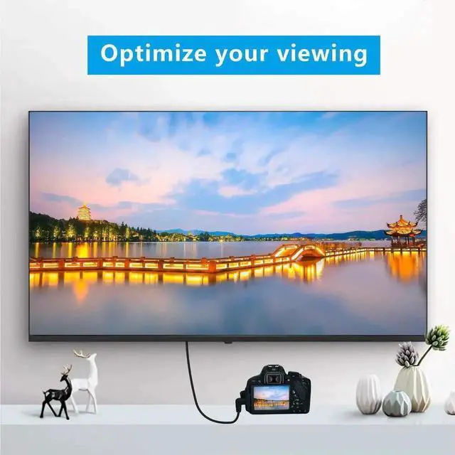 Alt view image 2 of 6 - 50cm/19.6 Inch Gold Plated Right Angle Mini HDMI Male to Male High Speed Cable, Black