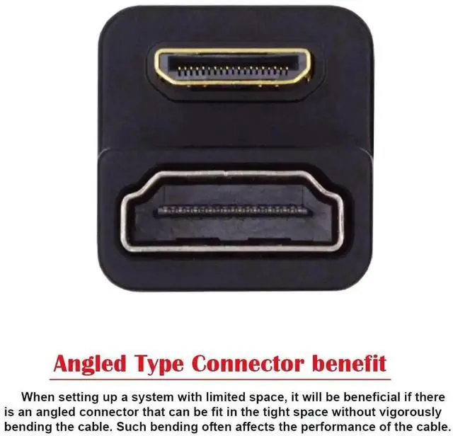 Alt view image 7 of 7 - U-Shaped 360° Up Reverse Back Angled Mini HDMI 1.4 Male to HDMI Female Extension Adapter Converter, Supports 4K HD Video