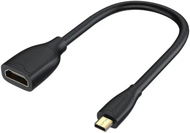 Main image of 0.5ft Micro HDMI Male to Female Extension Cable, Supports 4K@60Hz, 3D & Ethernet, Compatible with Raspberry Pi 4, GoPro Hero & Action Cameras
