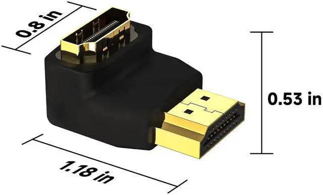 Alt view image 7 of 7 - 2-Pack HDMI Right Angle Adapters (90° & 270°), HDMI Male to Female L-Shape Converter Supports 4K & 3D