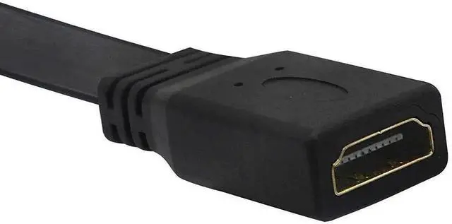 Alt view image 4 of 7 - 1FT Flat Slim HDMI Extension Cable, HDMI A Female to 90 Degree Down Angled Type A Male Cord