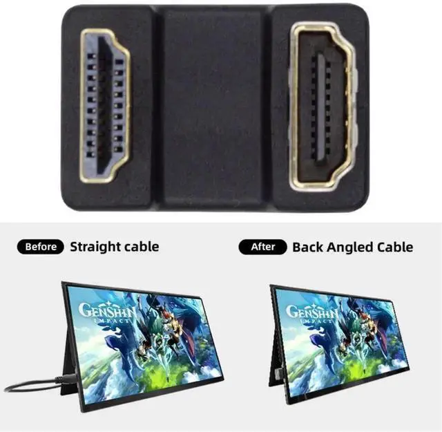 Alt view image 3 of 7 - 180° Down Angled HDMI Male to Female Extension Adapter, 4K@60Hz