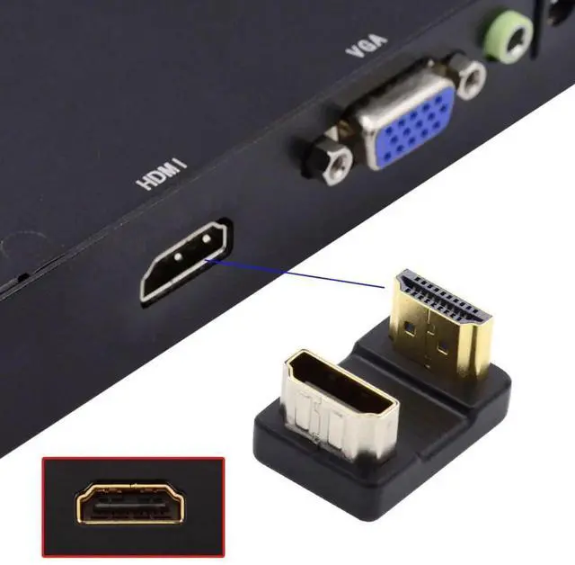 Alt view image 5 of 7 - 2 Pack 180° Angled HDMI Male to Female Extension Adapter, 4K@60Hz