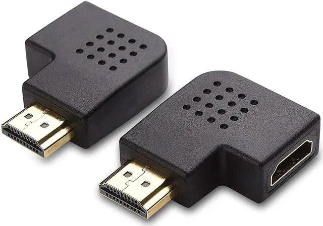 Alt view image 6 of 7 - 4-Pack Vertical Flat HDMI Male to Female Adapters, 90° & 270° Angled Combo, Supports 4K & 3D HDMI Extender Coupler