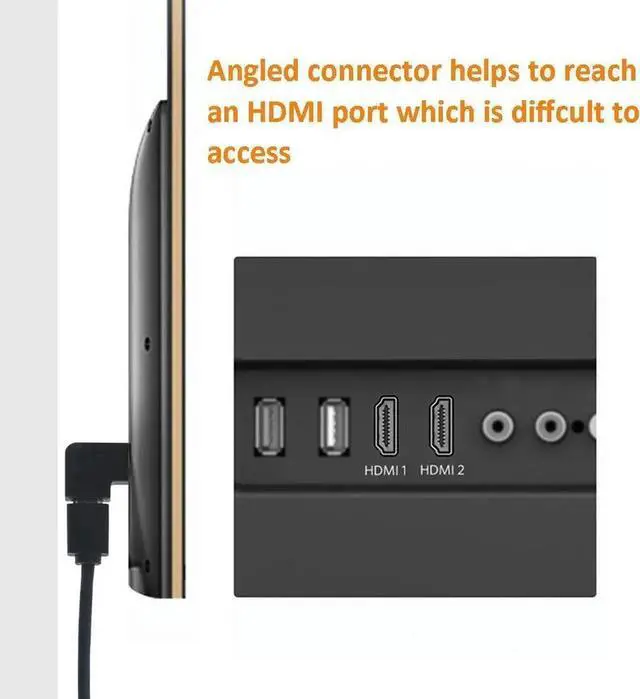 Alt view image 3 of 7 - 4-Pack Vertical Flat HDMI Male to Female Adapters, 90° & 270° Angled Combo, Supports 4K & 3D HDMI Extender Coupler
