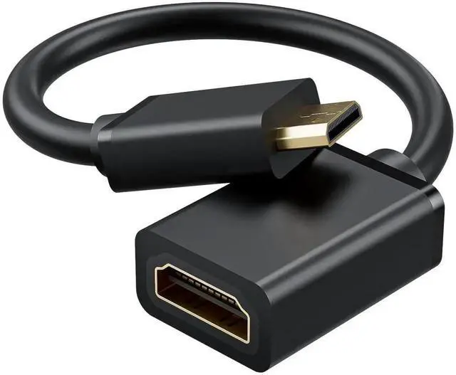 Main image of 15cm Mini HDMI Male to HDMI 2.0 Female Cable Adapter, 18Gbps Bandwidth, Supports 4K@60Hz, HDR, 3D & Dolby for DSLR, Raspberry Pi, Camcorder, Graphics Card, Laptop, HDTV, Projector
