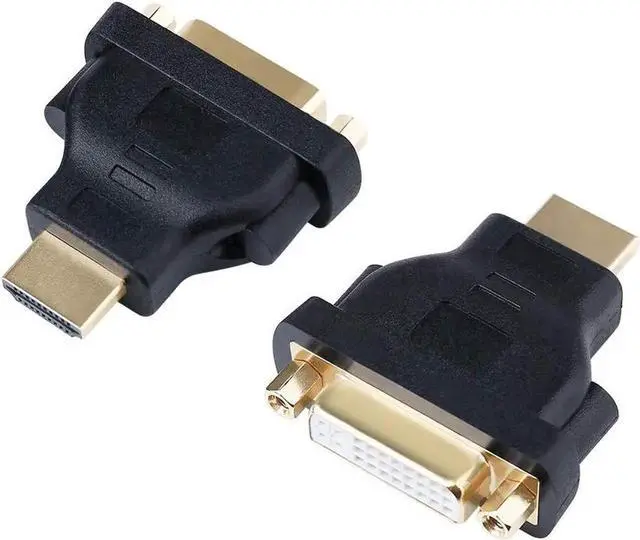 Alt view image 2 of 7 - 3-Pack Bi-Directional HDMI Male to DVI Female Adapter, Supports 1080P & 3D, HDMI DVI Converter Compatible with Apple TV, HDTV, Xbox 360, PS4, PS3, Nintendo Switch, Plasma TV, DVD Player