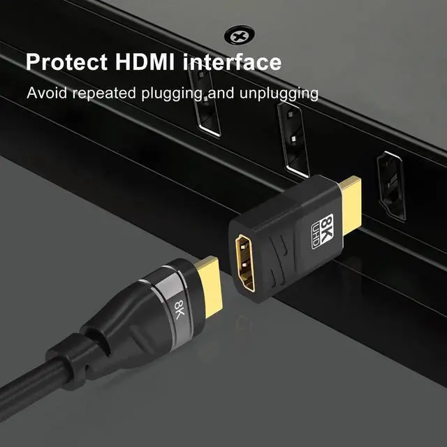 Alt view image 3 of 6 - 2-Pack HDMI 2.1 Female to Female Coupler, 48Gbps 8K HDMI Extension Connector, Support 8K@60Hz, 4K@120Hz & HDR, Black HDMI Extender Adapter for HDTV, Monitor, Laptop, Xbox, PS4/PS5