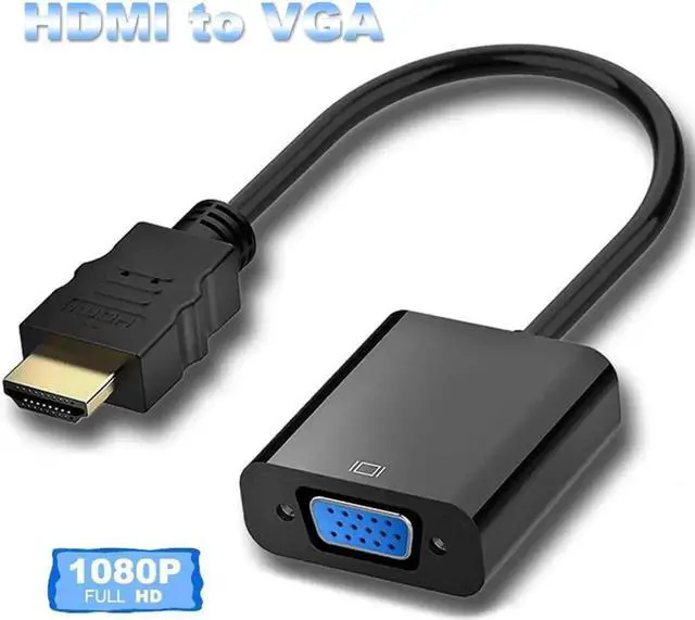 Main image of Active 1080P HDMI to VGA Adapter Male to Female, Black Converter for Laptop, PC, Xbox, Monitor, Projector, Chromebook