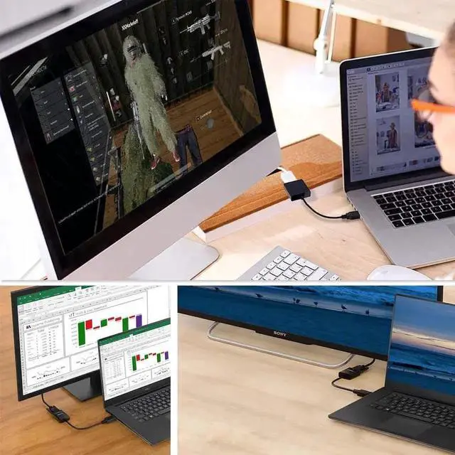 Alt view image 6 of 7 - Active 1080P HDMI to VGA Adapter Male to Female, Black Converter for Laptop, PC, Xbox, Monitor, Projector, Chromebook