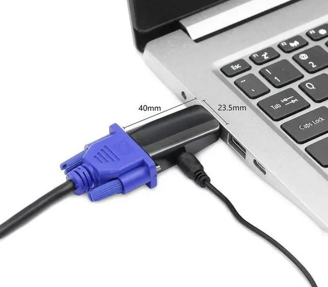 Alt view image 2 of 6 - 1080P HDMI Male to VGA Female Adapter with Audio Port, Converter for Laptop, PC, Monitor, Projector, Chromebook