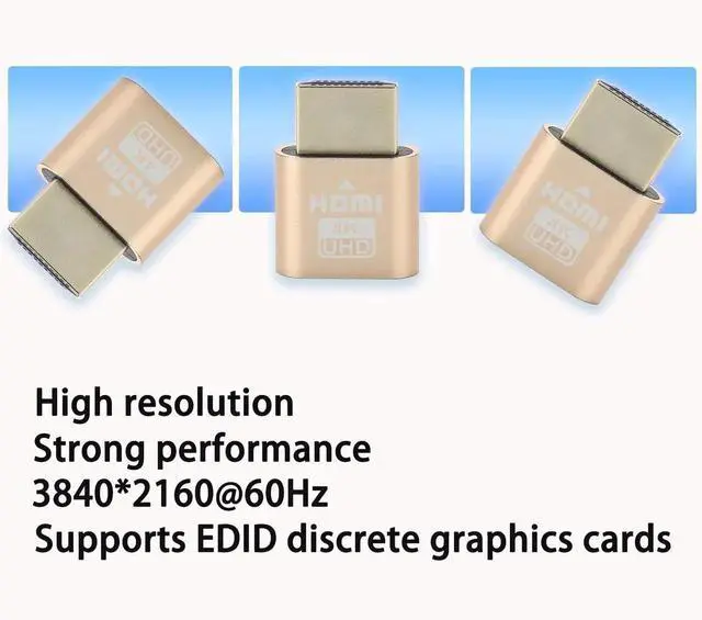 Alt view image 2 of 7 - 2PCS 4K HDMI Dummy Plug EDID Emulator, Headless Virtual Monitor Adapter Support 4K@60Hz 2K@144Hz for Windows Mac Linux