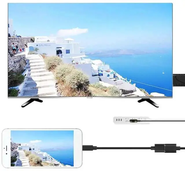 Alt view image 3 of 3 - 2-in-1 USB Female to HDMI Male Mirroring Cable, USB Male Power Supply, Support 1080P HD Screen Casting for HDTV
