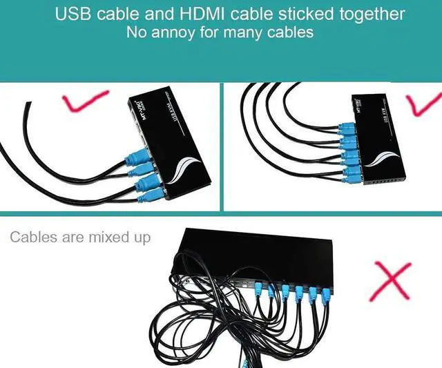 Alt view image 6 of 7 - MT-VIKI 2 Pack 10FT USB HDMI KVM Cable, 4K HDMI USB A to USB B Twin Cord Compatible with Standard KVM Switch