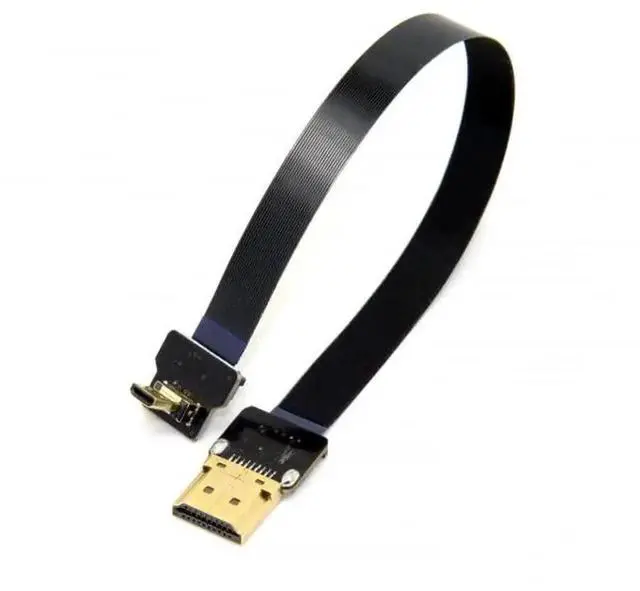Alt view image 2 of 7 - 50cm Up 90 Degree Flat Micro HDMI Male to HDMI Male Cable, FPV Aerial Photography Cord Supports 1080P@60Hz for Multicopter HDTV