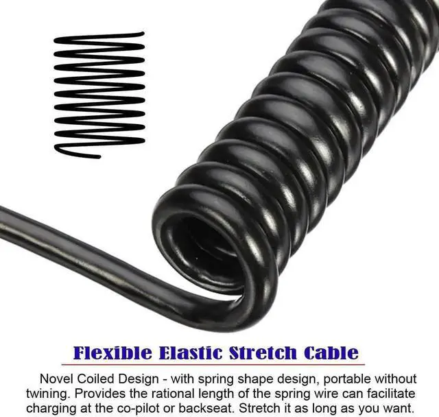 Alt view image 5 of 7 - Micro HDMI 2.0 Male to HDMI Male Coiled Stretch Cable, Supports 4K@60Hz Straight Connector for Laptop HDTV Monitor