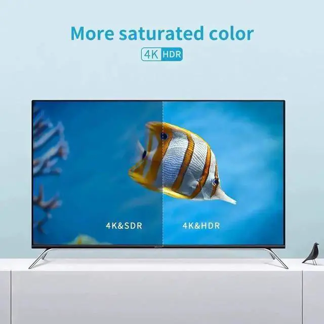 Alt view image 2 of 6 - 1M/3.3ft Slim Fiber Optic HDMI 2.0 Cable, 18Gbps High Speed Supports 4K@60Hz HDR ARC HDCP2.2 3D 4:4:4 Chroma Subsampling