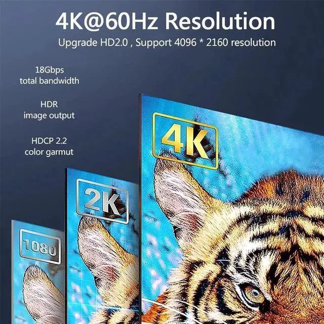 Alt view image 3 of 7 - 65 Feet HDMI Fiber Optic Cable 4K 60Hz HDMI 2.0b High Speed 18Gbps Dynamic HDR10 HDCP2.2/2.3 eARC Black 65 ft.