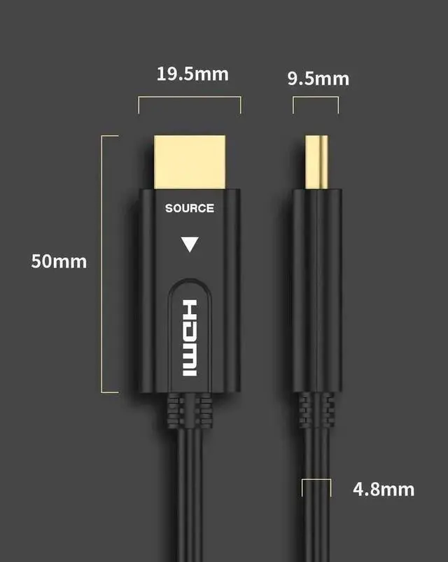 Alt view image 5 of 6 - 330FT/100M Slim Flexible Fiber Optic HDMI 2.0b Cable, 18Gbps High Speed Supports 4K@60Hz HDR Dolby Vision ARC 3D HDCP 2.2 YCbCr 4:4:4 for Switch Projector Roku