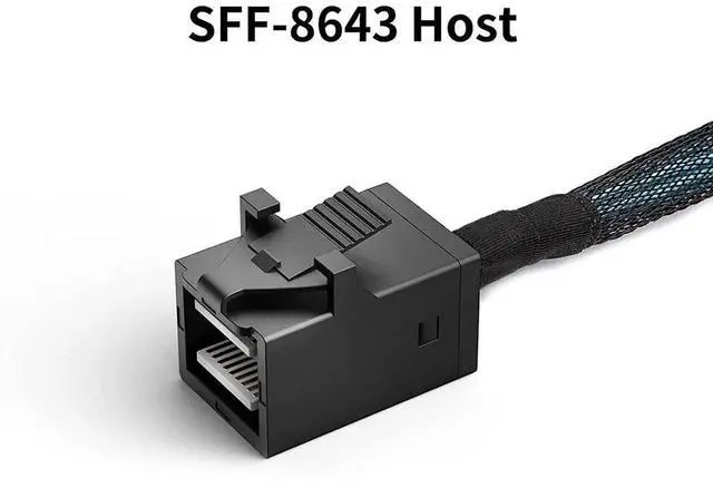 Alt view image 2 of 7 - 0.5M/1.6FT Internal HD Mini SAS SFF-8643 to 4 SATA Cable, SFF8643 Host to Quad SATA Hard Drive Converter Cord