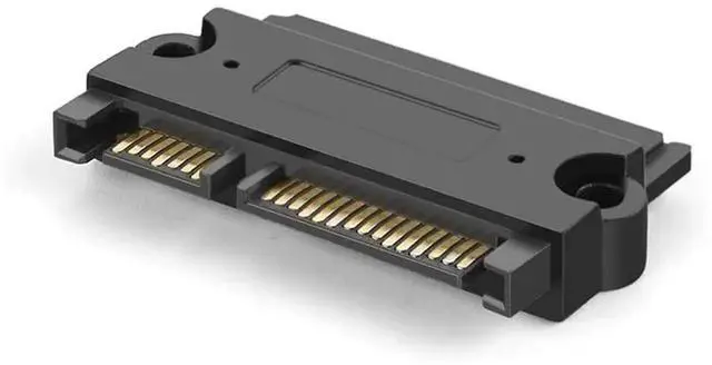 Main image of 22 Pin (7+15) SATA Male to Female Extension Adapter, Slim SATA Extender Converter for 2.5 Inch HDD SSD, Black