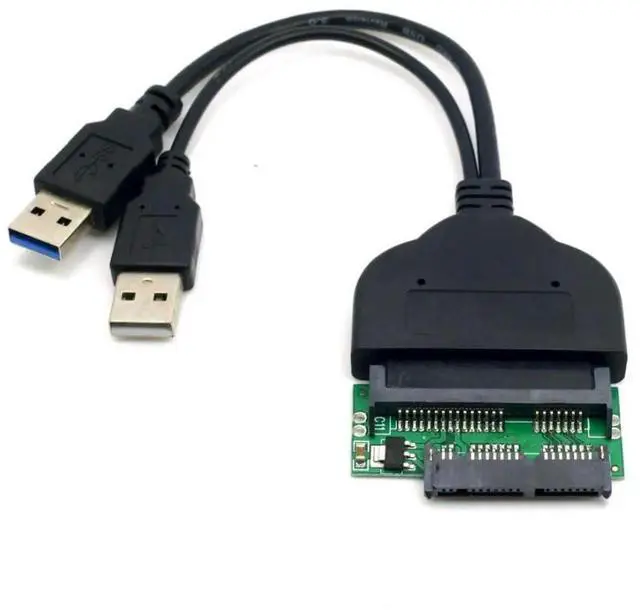 Main image of 1.8" Micro SATA 16Pin to 2.5" SATA 22Pin PCB Hard Drive Converter Adapter with Extra USB Power Cable, Compatible with Toshiba Samsung WD Seagate Hitachi Micro SATA SSD HDD