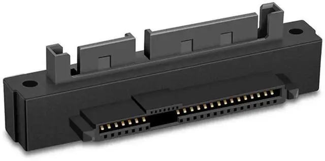 Main image of 1PCS SFF-8482 SAS Female to Right Angle SATA 22Pin Male Adapter, 90-Degree Bent SATA Connector Converter for Motherboard Storage Wiring