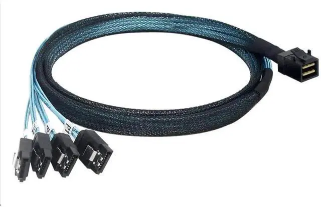 Alt view image 5 of 5 - 19.68 Inch SFF-8643 HD Mini SAS to 4 SATA 7Pin Server Breakout Cable