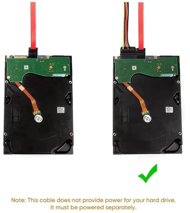 Alt view image 2 of 7 - 2-Pack Red 8 Inch SATA III 6Gbps 7Pin Downward Right Angle Female to Female Data Cable with Locking Latch for 2.5" SSD & 3.5" HDD