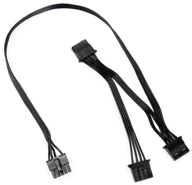 Main image of 80cm Great Wall Dragon 5Pin Power Splitter Cable, 5P Male to 3x SATA + 4Pin Peripheral Female for PC & Server Hard Drives