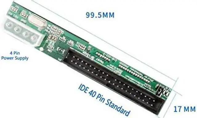 Alt view image 5 of 7 - Narrow PCB IDE PATA to SATA Converter Adapter, Parallel to Serial ATA Bridge Board for 2.5/3.5" HDD, DVD, CD-ROM, CD-RW, DVD-RAM Drives with 7+15Pin SATA Port